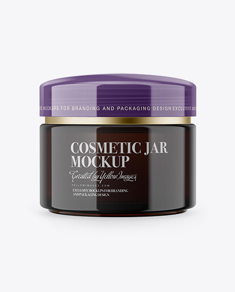 Dark Amber Cosmetic Jar Mockup