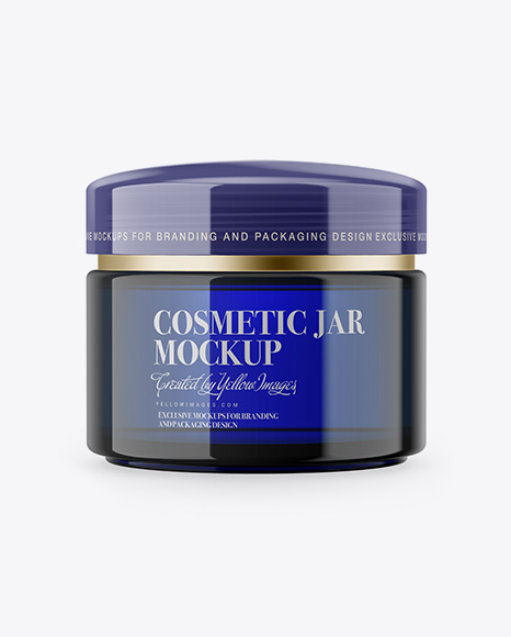 Blue Cosmetic Jar Mockup