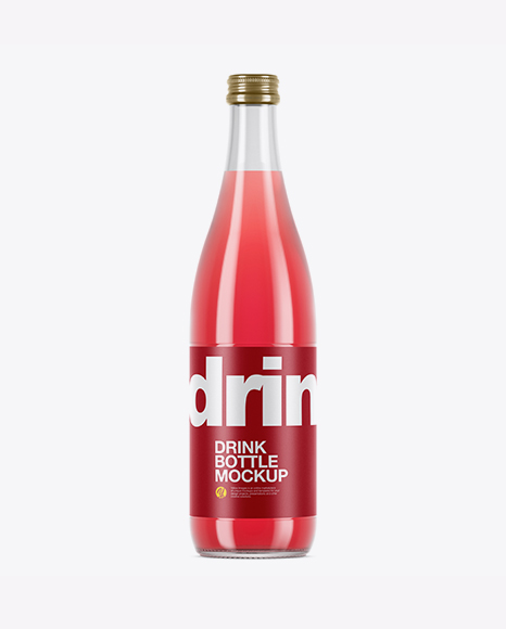 Clear Glass Pink Drink Bottle Mockup