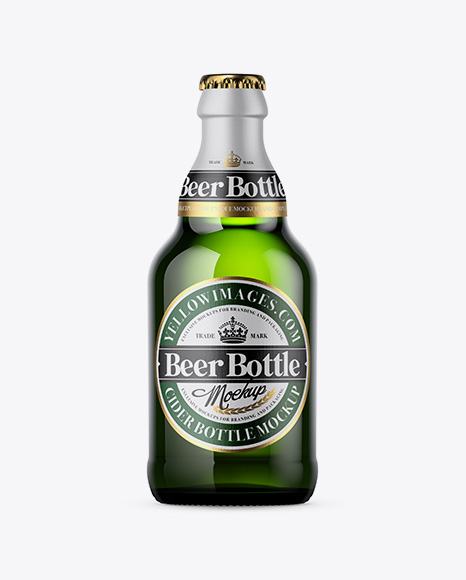 Dark Green Beer Bottle Mockup