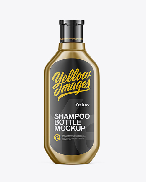 400ml Metallic Shampoo Bottle Mockup