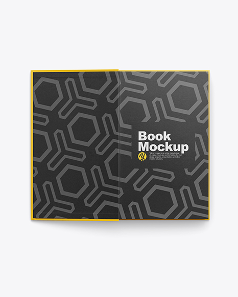 Opened Hardcover Book Mockup - Top View