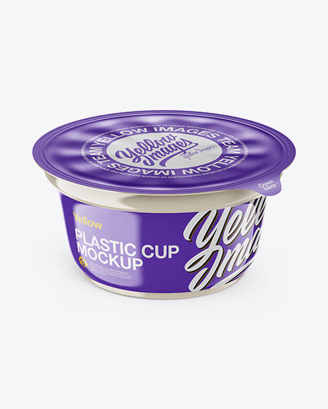 Glossy Plastic Cup Mockup - High-Angle Shot