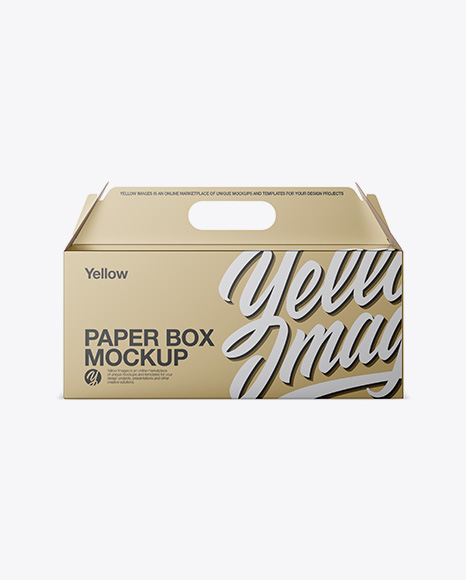 Metallic Paper Box Mockup - Front View