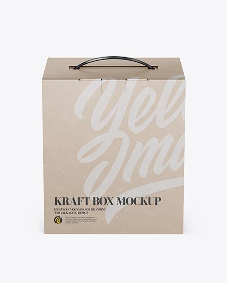 Kraft Box Mockup - Front View (High Angle Shot)