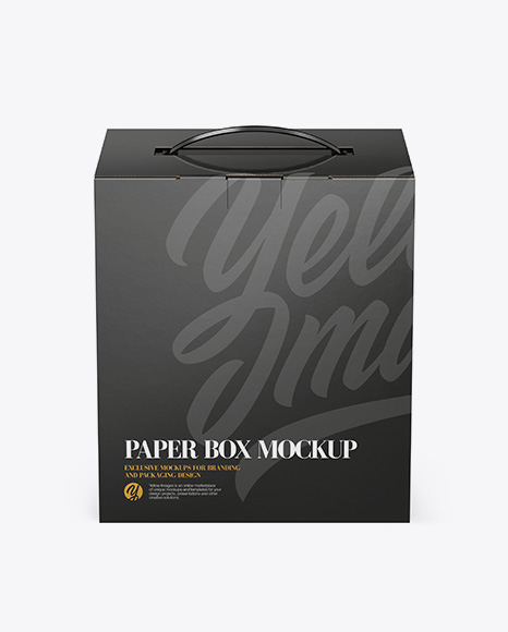 Paper Box Mockup - Front View (High Angle Shot)