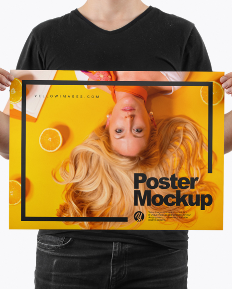 Man With A3 Poster Mockup