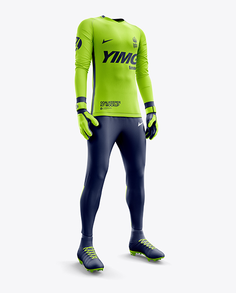 Men’s Full Soccer Goalkeeper Kit with Pants mockup (Hero Shot)
