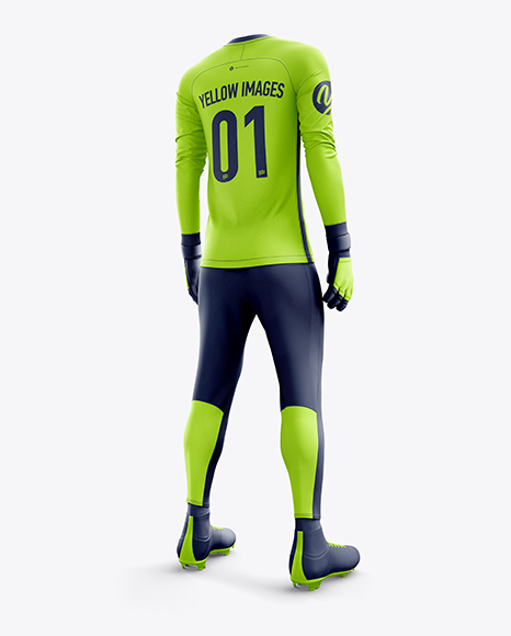 Men’s Full Soccer Goalkeeper Kit with Pants mockup (Hero Back Shot)