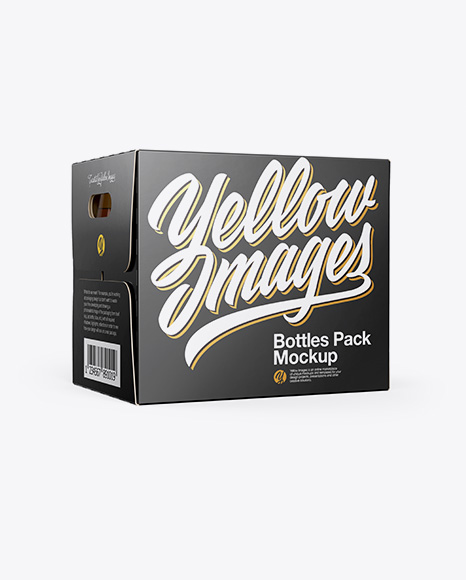 Box with Bottles Mockup - Half Side View