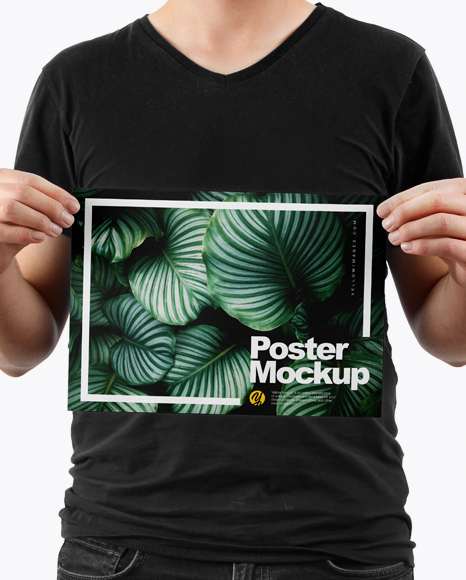 Man With A4 Poster Mockup