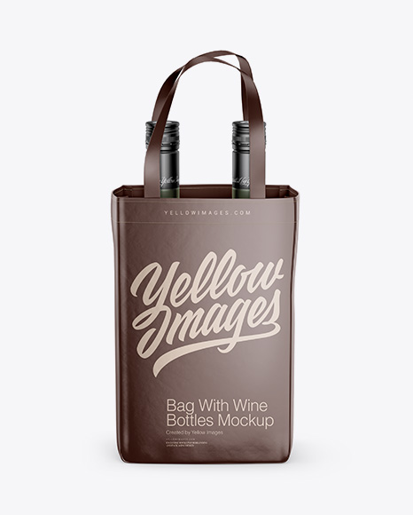 Bag With Wine Bottles Mockup - Front View