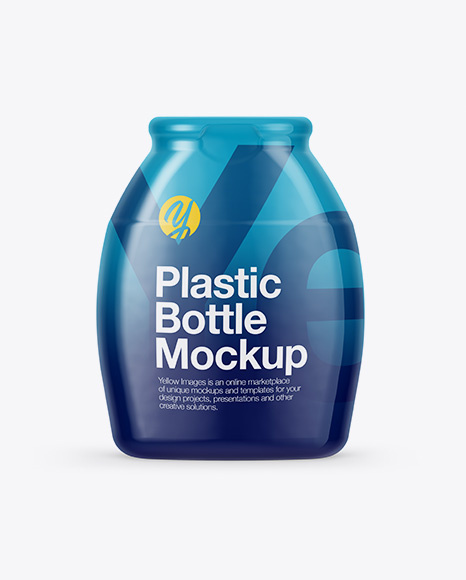 Plastic Bottle in Shrink Sleeve Mockup