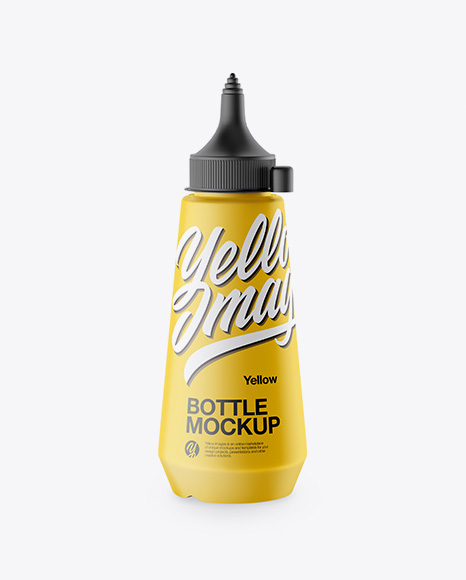 Matte Sauce Bottle With Spout Mockup