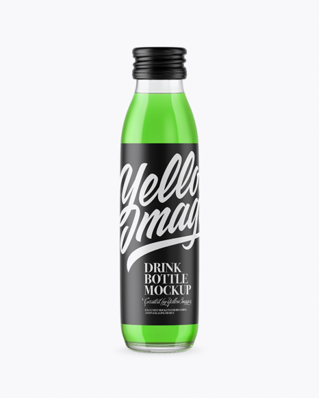 Clear Glass Green Drink Bottle Mockup
