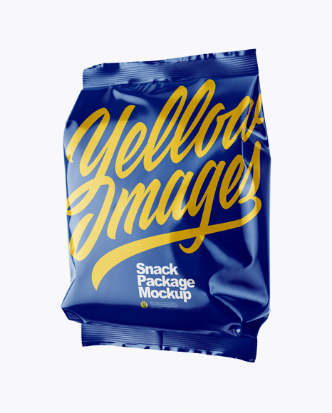 Glossy Snack Package Mockup - Half Side View