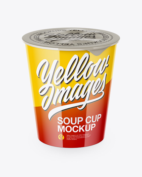Glossy Soup Cup Mockup