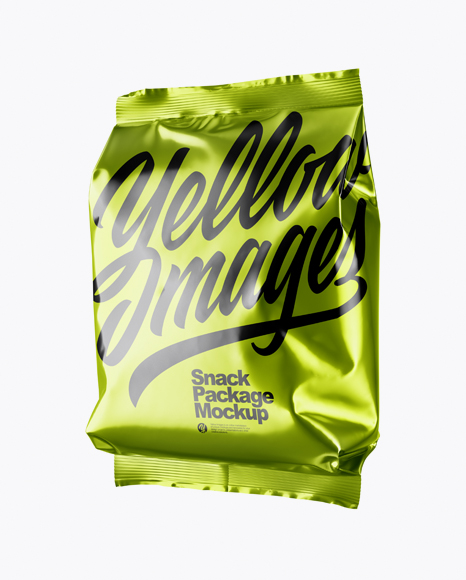 Metallic Snack Package Mockup - Half Side View