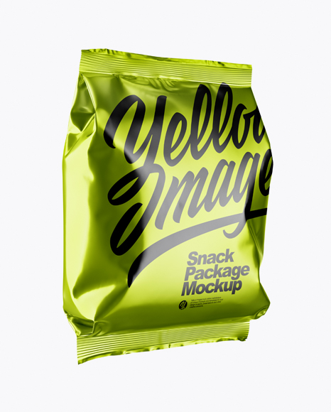 Metallic Snack Package Mockup - Half Side View