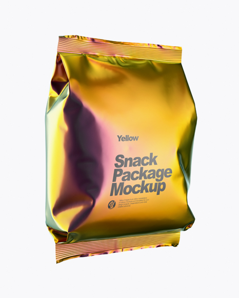 Holographic Foil Snack Package Mockup - Half Side View