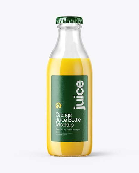180ml Orange Juice Bottle Mockup