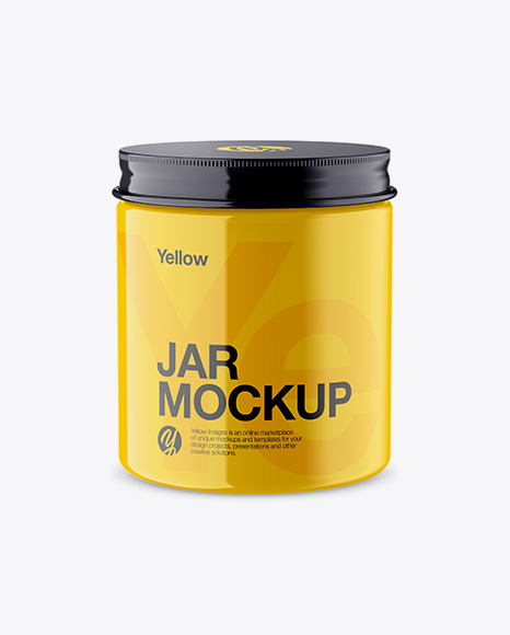Glossy Jar Mockup - High-Angle Shot