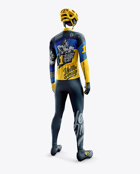 Men’s Full Cycling Thermal Kit mockup (Hero Back Shot)