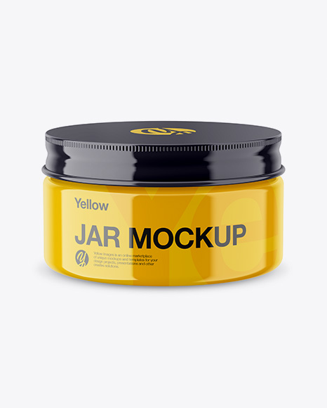 Glossy Jar Mockup - High-Angle Shot