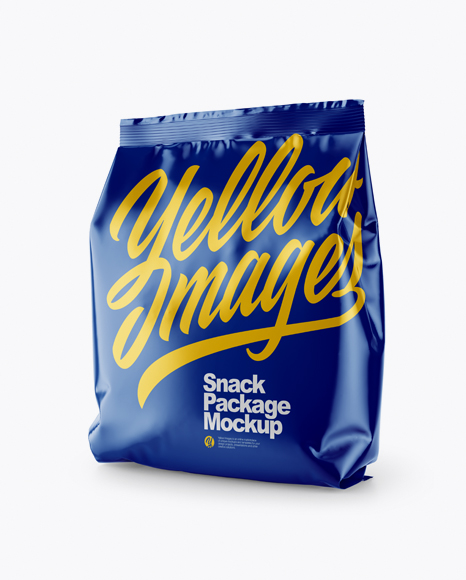 Glossy Snack Package Mockup - Half Side View
