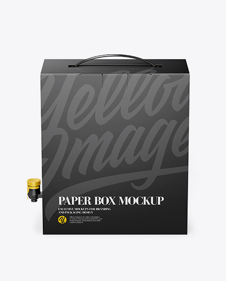 Bag In A Paper Box With Dispenser Mockup - Front View (High Angle Shot)