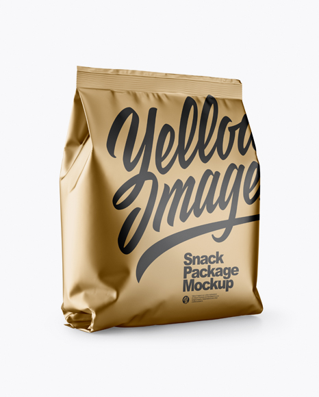 Matte Metallic Snack Package Mockup - Half Side View
