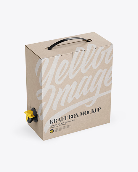 Bag In A Kraft Box With Dispenser Mockup - Half Side View