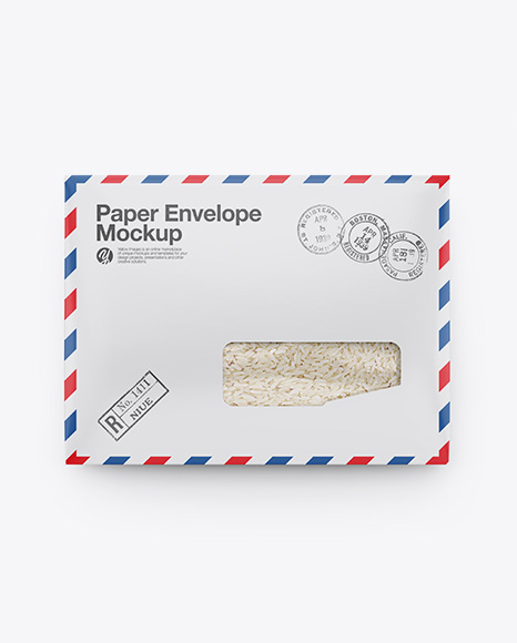 Paper Envelope Mockup - Front View