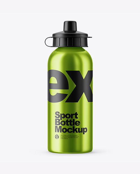 Metallic Sport Bottle Mockup