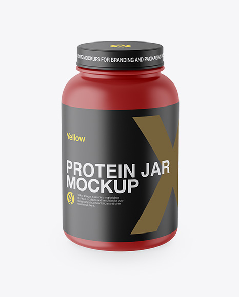 Matte Protein Jar Mockup - High-Angle Shot