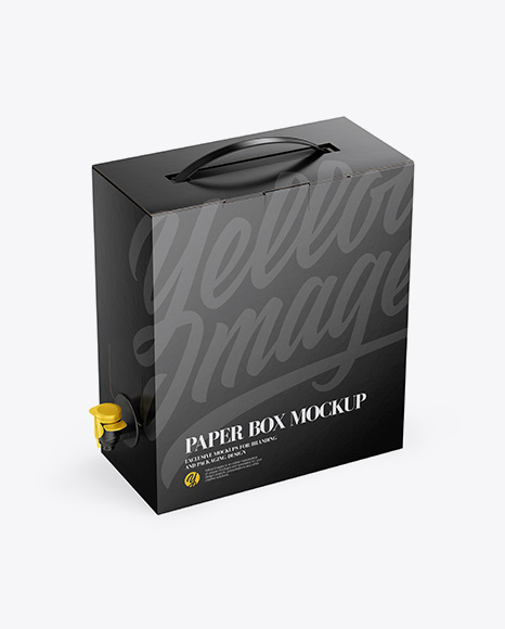 Bag In A Paper Box With Dispenser Mockup - Half Side View