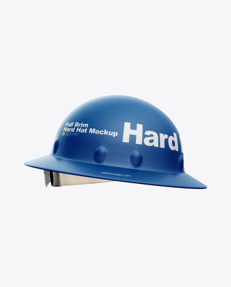 Full Brim Hard Hat Mockup - Side View