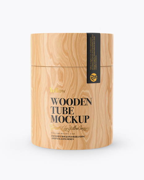 Wooden Tube Mockup - Front View