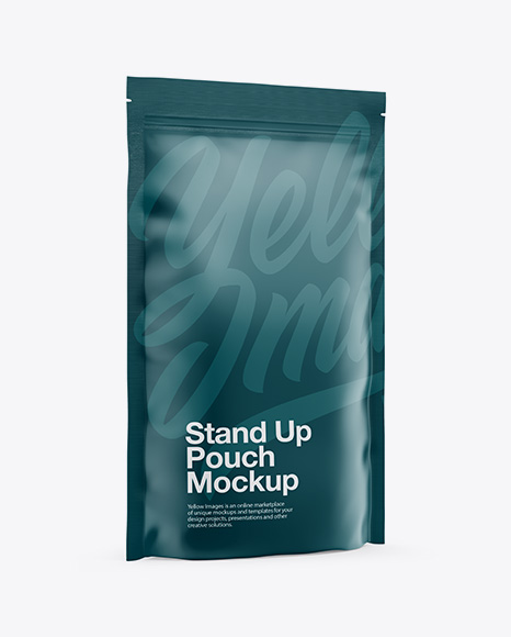Matte Stand-Up Pouch Mockup - Half Side View