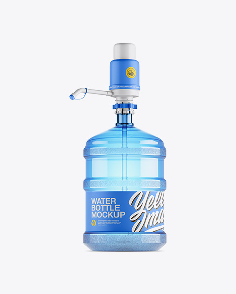 Water Bottle With Matte Pump Mockup