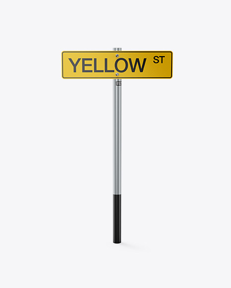 Glossy Street Sign Mockup - Front View