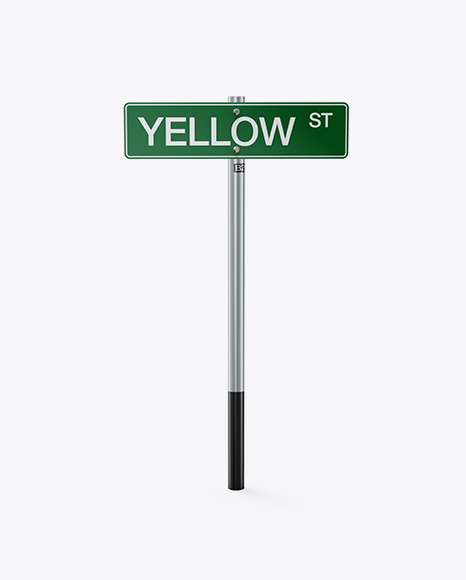 Matte Street Sign Mockup - Front View