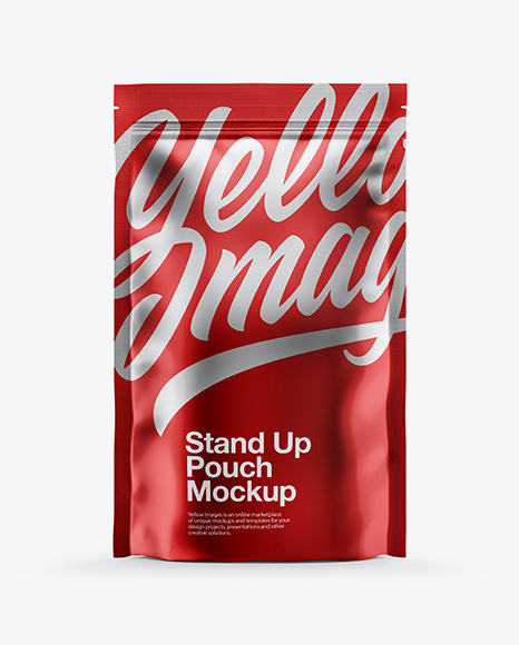 Metallic Stand-Up Pouch Mockup - Front View