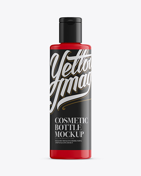 Glossy Plastic Bottle With Flip-Top Mockup