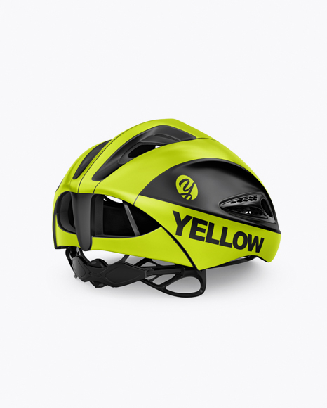 Cycling Helmet Mockup - Back Half Side View