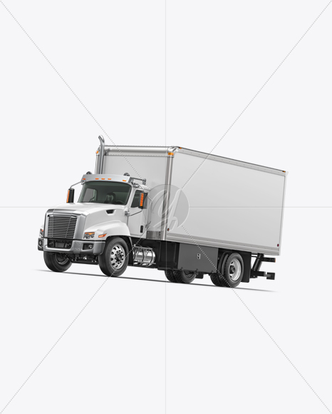 Box Truck Mockup - Half Side View