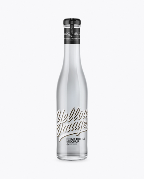 Clear Glass Bottle With Grey Drink Mockup