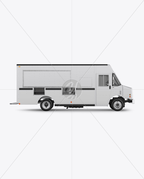 Food Truck Mockup - Half Side View