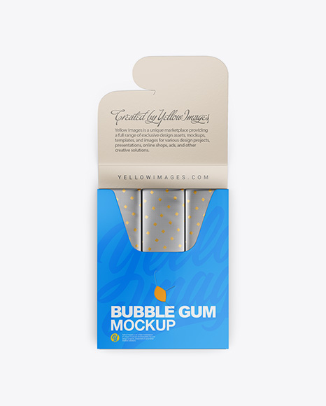 Opened 15x Gum Sticks Pack Mockup - Top View