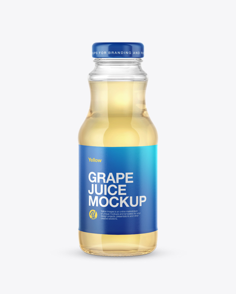 Clear Glass Bottle with Grape Juice Mockup